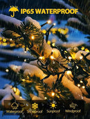 4 Pack Total 800 LED Solar Christmas Lights Outdoor, Solar String Lights for Outside with 8 Modes, Waterproof Green Wire Solar Powered Tree Light for Xmas Party Yard Garden Decorations (Warm White) by GreenHaven Gardens