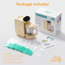 Chefhandy Baby Food Maker, Steamer & Blender with Stainless Steel Basket, Puree Maker with Auto/Manual Blend, Bottle Warmer & Sterili-zer, Safe & Easy-to-Clean Compact Baby Food Processor (Yellow) by TinyTreasures Baby Boutique
