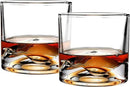 Mont Blanc Heavy Crystal Whiskey Glasses Gift Set of 2, Thick Freezable Bourbon Glass 1lb Each, Premium Whiskey Gifts for Men, Frozen Crystal Chills Cocktails, 10 oz by CozyNest Decor
