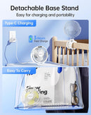 SWEETFULL Portable Stroller Fan with Display 4000mAh Battery Powered Mini Clip On Fan, 4-Speed Rechargeable Small Personal Cooling for Baby Car Seat Crib Travel - White by TinyTreasures Baby Boutique