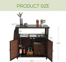 Wicker Outdoor Bar Cart - Brown Patio Console Storage Table Buffet Cabinet Serving Kitchen Cart with Wheels for Outside Backyard by CozyNest Decor