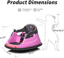 Baby Bumper Car, 6V Electric Kids Bumper Car for Toddlers with Remote Control, Bluetooth - Baby Pink by TinyTreasures Baby Boutique