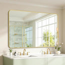 Bathroom Mirror 55" x 36", Large Rectangle Wall Mirror, Gold Metal Frame Wall Mounted Mirrors for Bathroom, Vanity, Bedroom, Entryway Decor(Horizontal/Vertical) by CozyNest Decor