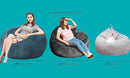 Bean Bag Chairs with Faux Rabbit Fur Cover, 4 ft Giant Memory Foam Bean Bag Chairs for Adults/Teens with Filling,Ultra Soft Faux Fur Fabric, Round Fluffy Sofa for Living Room Bedroom College Dorm by TinyTreasures Baby Boutique