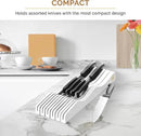 In-Drawer Knife Block Organizer - Bamboo Wood Drawer Knife Organizer - Holds 5 Long + 6 Short Knives (Not Included) - Store Knives with Blades Pointing Down by CozyNest Decor