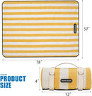 Outdoor Picnic Blankets Waterproof Large, Sandproof Backing Portable for Family, Friends, Kids, Picnic Mat Machine Washable for Camping Party, Grass, Beach Park, Playground(Butter Yellow) by TinyTreasures Baby Boutique