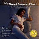Momcozy Memory Foam Portable Pregnancy Pillow – W Shaped Maternity Great Support for Side Sleepers, Adjustable Travel Wedge Pillow for Back, Belly, and Hip Relief, Ideal for Pregnant Women, Grey by TinyTreasures Baby Boutique