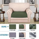 H.VERSAILTEX Super Stretch Individual Seat Cushion Covers Sofa Covers Couch Cushion Covers Slipcover Sets Thick Jacquard Textured Twill Fabric (1 Piece Chair Cushion Cover, Bronze Green) by CozyNest Decor