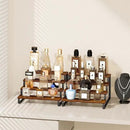 Giikin 4 Tier Spice Rack, Set of 2 Wooden Spice Rack for Countertop, Kitchen Counter Storage Shelves Cupcake Stand Holder Display Stand, Rustic Brown by CozyNest Decor