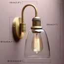 Yosoan 1-Light Brass Modern Vintage Indoor Wall Sconce, Vanity Single Luxury Hardwired Retro Textured Clear Oval Cone Glass Shade with Industrial Gooseneck Curved Rod Bathroom Lamp(Antique) by CozyNest Decor