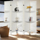 Room Divider with Shelves, Privacy Screen, Room Dividers and Folding Privacy Screens, 5 Panel Wood Temporary Wall Partition Separation Separator, White by CozyNest Decor