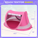 Baby Beach Tent with Baby Hat, Pop Up Toddler Travel Bed with Sun Hat for Boys or Girls, Sun Shade for Toddler Camping, Infant Portable Sun Shade, Summer Beach Baby by TinyTreasures Baby Boutique