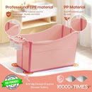 Collapsible Baby Bathtub Foldable Bathtub for Toddler Portable Large Foldable Bath Tub Bathtub for Kids Petite with Thermometer and Storage Basket (Pink) by TinyTreasures Baby Boutique