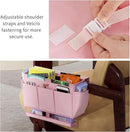 Bedside Caddy, Bed Organizer with 11 Pockets and Power Strip Holder, Versatile Bedside Storage Caddy for Home,Dorm,Bunk,Hospital,Crib Bed (2 Pack Pink) by CozyNest Decor