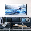 ZUITINGHUA Black Framed Canvas Wall Art For Living Room Large Wall Decor For Office Bedroom Decoration Ocean Landscape Pictures Black And White Paintings Artwork Mural Aesthetic Home Decor 30x60 In by CozyNest Decor