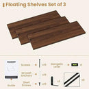 Heimlove Floating Shelves for Wall 24 Inches,8 Inches Deep Wall Bookshelf Mounted Display&Storage Wood Shelves for Kitchen Bathroom Laundry Living Room,Set of 3 (Walnut Color) by CozyNest Decor