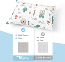 TILLYOU Toddler Pillowcase 2 Pack with Envelope Closure,Silky Soft Microfiber 13" x 18" Kids Travel Pillow Cases,Bib Bear & Colorful Love by TinyTreasures Baby Boutique