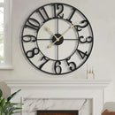 LEIKE 31 Inch Extra Large Wall Clock, Retro Decorative Oversized Silent Little Ticking Battery Operated,Black Metal Arabic Numerals Wall Clocks for Living Room,Office,Entrance Farmhouse Decor by CozyNest Decor