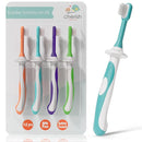 Cherish Baby Care Toddler Toothbrushes 1-2 Years (4-Pack) - BPA-Free & Safety-Tested Kids Toothbrush Kit, Designed by a Pediatric Dentist, Soft-Grip Toothbrush for Kids, My First Toothbrush Set by TinyTreasures Baby Boutique