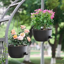 12 Inch Hanging Baskets 2 PC with Chains, Self-Watering Hanging Planters for Indoor Outdoor Plants, Plastic Hanging Flower Pots,Black by CozyNest Decor