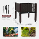MAYOLIAH Raised Garden Bed with Drainage Elevated Planter Box Plastic Raised Beds for Gardening Vegetables Herb Flowers, Perfect for Indoor Outdoor Planting, 4 Boxes Brown by GreenHaven Gardens