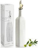 getstar 18 oz Olive Oil Dispenser Bottle for Kitchen, Ceramic Oil Bottle with Automatic Stainless Steel Pourer (Golden Pourer) by CozyNest Decor