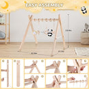Wooden Play Gym with Mat, Foldable Baby Activity Gyms for Infants Newborn Baby Girl and Boy, Tummy Time Baby Infant Toys 0-6 6-12 Months (Gray) by TinyTreasures Baby Boutique