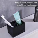 Resin Black Toothbrush Holder JINCROP, 5 Slots Toothbrush Holder Matte Black Bathroom Storage Stand Dispenser Organizer Set for Toothbrushes, Make-up Brushes and More, (Matte Black) by CozyNest Decor