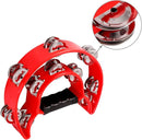 EastRock Double Row Tambourine,Metal Jingles Hand Held Percussion-Half Moon Tambourine for Kids, Adults, KTV, Party (Red) by TinyTreasures Baby Boutique