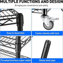 Rengue 4-Tier Wire Shelving with Wheels, 60"x 24"x72" Metal Storage Shelves, Heavy Duty Garage Storage Shelves, Chrome 2400LBS Capacity Wire Shelf Rack for Restaurant, Garage, Pantry, Black by CozyNest Decor