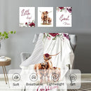 Personalized Nursery Crib Bedding Set: Custom Name 5 Piece Baby Crib Sets with Rose Highland Cow Pattern - Toddler Double Layer Blanket Set, Comfortable Crib Bed Sheets for Baby Grils by TinyTreasures Baby Boutique