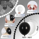 Black and White Quick Link Balloons, 100PCS Latex Linking Balloons for Making Balloon Wall Balloon Arch Balloon Chains and Wedding Birthday Baby Shower Engagement Graduation Party Decorations (10inch) by CozyNest Decor