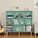 LEYAOYAO 10 Cube Bookshelf,3 Tier Modern Wide Bookcase with Legs,Mid-Century Wood Bookshelves Storage,Mint-Green Large Book Case,Freestanding Organizer Display Shelf for Bedroom,Living Room,Office by CozyNest Decor