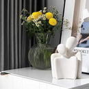 Hugging Couple Statues Ceramic Lover Figurine Characters Coffee Table Decor (White) by CozyNest Decor