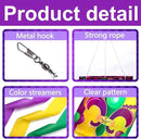 EBaokuup 4 Pcs Mardi Gras Wind Sock,41.3 Inch Mardi Gras Spinners Windsock,Purple Yellow Green Decor Windsock for Home Yard Party Mardi Gras Outdoor Decoration by GreenHaven Gardens