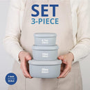 BLUE GINKGO Nesting Silicone Containers - Set of 3 Hard-Shell Silicone Food Storage Containers | BPA Free, Airtight, Dishwasher and Freezer Safe (6.7oz, 10oz, 20oz) - Grey by TinyTreasures Baby Boutique