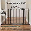 Cumbor 29.7-54.2" Wide Baby Gate for Stairs, Mom's Choice Awards Winner-Self Closing Dog Gate Indoor for Doorways, No Drilling Pressure Mounted Pet Gates for Kids, Easy Walk Through Safety Gate, Black by TinyTreasures Baby Boutique