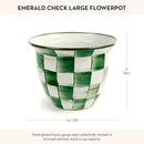 MACKENZIE-CHILDS Flowerpot, Decorative Garden Pot for Growing Plants, Green-and-White Emerald Check by GreenHaven Gardens