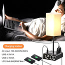 Table Lamp Alarm Clock with USB Ports and AC Outlet, Beside Lamp with Charging Station Speakers and Radio, Power Outlet with Touch Control 3-Way Dimmable Nightstand Lamp for Kids Study Room, Bedroom by TinyTreasures Baby Boutique