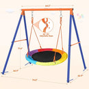 Swing Sets for Backyard, Outdoor Toys for Kids, A-Frame Out Playset Holds 440 lbs with 40" Saucer Swing, Adjustable Ropes by TinyTreasures Baby Boutique