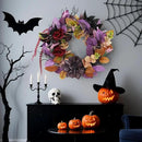 GarveeHome 18 Inch Halloween Wreath, Halloween Garland with Artificial Roses & Spiders, Indoor Outdoor Holiday Accent Decoration for Front Door Porch Wall Home Party Window, Red & Purple by CozyNest Decor