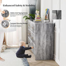 VINGLI Gray Dresser 6 Drawer, 54" Long Dresser for Bedroom, Wood Chest of Drawers with Textured Drawer Fronts, Rustic Grey Dressers Chest, 14.5" D x 53.9" W x 29.1" H by TinyTreasures Baby Boutique