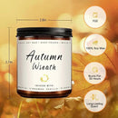 Auelife Fall Candle, Autumn Wreath Scented Soy Candles for Home, Aromatherapy Candle Gift Set for Women & Men, Cozy Fall Décor, 7oz – Perfect for Autumn Relaxation and Home Ambiance by CozyNest Decor