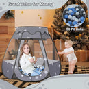 Baby Ball Pit for Toddler with 50 Balls, Kids Pop Up Play Tent for Girls, Princess Toys Gifts for Children Indoor & Outdoor Playhouse (Black: Gray/White/Babyblue, 109x90cm/50 Balls) by TinyTreasures Baby Boutique