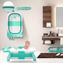 TPN Collapsible Baby Bathtub, Baby Bath Tub with Soft Cushion & Real-Time Thermometer, Baby Bathtub Infant to Toddler Tub (0-36 Months), Portable Newborn Travel Bath tub by TinyTreasures Baby Boutique