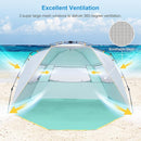 WolfWise Pop Up XL Beach Tent 99" Wide for 4-6 Person UPF 50+ Portable Instant Sun Shelter Canopy Umbrella with Extended Zippered Porch by TinyTreasures Baby Boutique