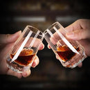 KAMMAK Crystal Whiskey Glasses Set of 2, Handcrafted Shot Glasses Stemless, 3.38oz Hand Blown White Cocktail Glasses, Engagement Gifts for Couples, Women, Men by CozyNest Decor