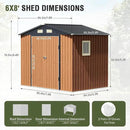 8x6 Ft Storage Shed, Large Outdoor Shed with Window, Lockable Doors, Outside Steel Shed for Garden, Backyard, Lawn, Patio Utility, Tool Storage by GreenHaven Gardens