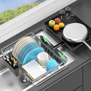 LEMIKKLE Expandable Dish Drying Rack- Space-Saving Dish Rack, Dish Drainers for Kitchen Counter with a Cutlery Holder, Over The Sink Dish Racks Fit for 14’’-19’’ Kitchen Sink Grey by CozyNest Decor