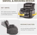 Recliner Chair Rocker Modern Ergonomic Lounge 360 Degree Swivel Single Sofa Seat Living Room Lounge Recliners on Clearance Foam Filling by CozyNest Decor